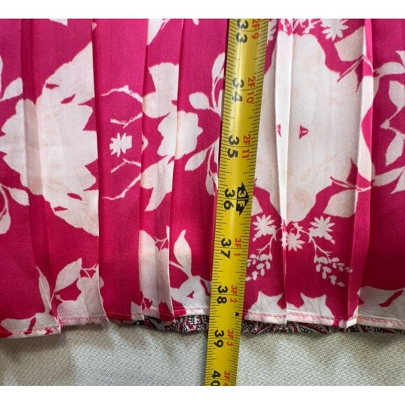 Chicos Womens Bohemian Maxi Pleated Skirt Size 3/Large Pink Orange - Picture 5 of 11